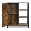 Pemberly Row Storage Cabinet Multipurpose Freestanding Cupboard in Brown/Black