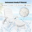 Pemberly Row PP 5-Position Adjustable Folding Lounge Chair with Wheels in White