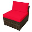 Pemberly Row 5-piece Contemporary Rattan Patio Wicker Furniture Set in Red