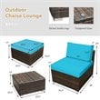 Pemberly Row 5-piece Contemporary Rattan Patio Wicker Furniture Set in Turquoise