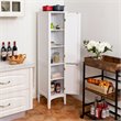 Pemberly Row Freestanding Kitchen Bathroom Storage Linen Tower Cabinet in White