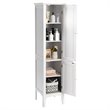 Pemberly Row Freestanding Kitchen Bathroom Storage Linen Tower Cabinet in White
