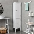 Pemberly Row Freestanding Kitchen Bathroom Storage Linen Tower Cabinet in White