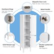 Pemberly Row Freestanding Kitchen Bathroom Storage Linen Tower Cabinet in White