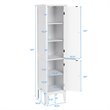 Pemberly Row Freestanding Kitchen Bathroom Storage Linen Tower Cabinet in White