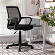 Pemberly Row Nylon Mid-Back Mesh Office Chair w/ Lumbar Support in Black