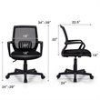 Pemberly Row Nylon Mid-Back Mesh Office Chair w/ Lumbar Support in Black