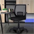 Pemberly Row Nylon Mid-Back Mesh Office Chair w/ Lumbar Support in Black