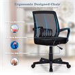 Pemberly Row Nylon Mid-Back Mesh Office Chair w/ Lumbar Support in Black