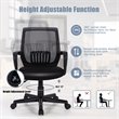Pemberly Row Nylon Mid-Back Mesh Office Chair w/ Lumbar Support in Black