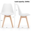 Pemberly Row Contemporary Fabric Dining Chair with Wood Leg in White (Set of 4)