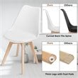 Pemberly Row Contemporary Fabric Dining Chair with Wood Leg in White (Set of 4)