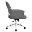 Pemberly Row Leather Swivel Office Leisure Chair w/ Armrest in Gray