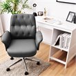 Pemberly Row Leather Swivel Office Leisure Chair w/ Armrest in Gray