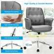 Pemberly Row Leather Swivel Office Leisure Chair w/ Armrest in Gray