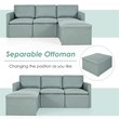 Pemberly Row Convertible Sectional Sofa L Shape Couch/Reversible Chaise in Green