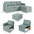 Pemberly Row Convertible Sectional Sofa L Shape Couch/Reversible Chaise in Green