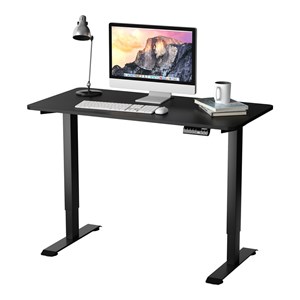 Pemberly Row Electric Adjustable Workstation Standing Desk with Control in Black