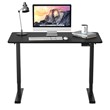 Pemberly Row Electric Adjustable Workstation Standing Desk with Control in Black