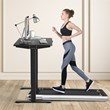 Pemberly Row Electric Adjustable Workstation Standing Desk with Control in Black