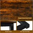 Pemberly Row 3-Pc MDF Board & Iron Dining Table Set with 2 Benches in Coffee
