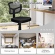 Pemberly Row Sponge and Plastic Adjustable Swivel Armless Office Chair in Black