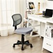 Pemberly Row Sponge and Plastic Adjustable Swivel Armless Office Chair in Gray