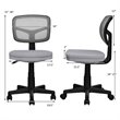 Pemberly Row Sponge and Plastic Adjustable Swivel Armless Office Chair in Gray