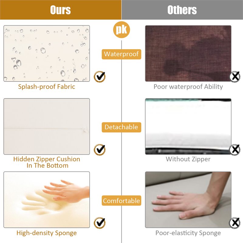 Pemberly Row Patio Rattan Ottomans/Footrests in White Cushioned Seat (Set of 2)