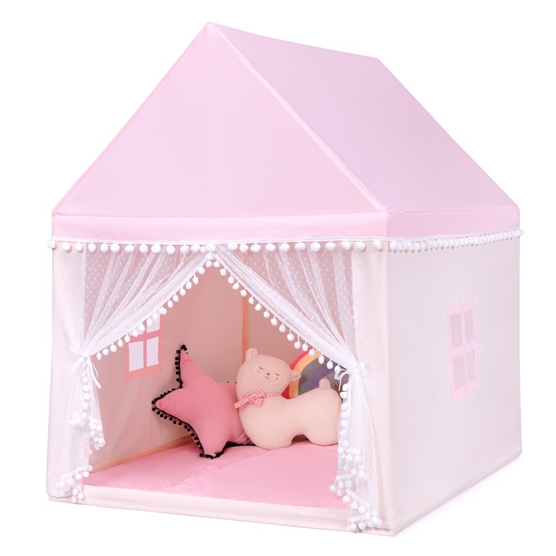 Pemberly Row Large Kids Play Tent/Playhouse Children/Castle Fairy Tent-Mat Pink