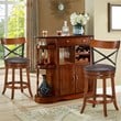 Pemberly Row 25'' Metal Swivel Bar Stools w/ Rubber Wood Legs - Brown (Set of 2)