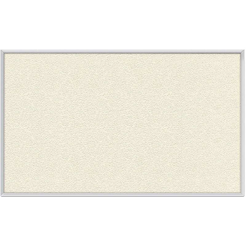 Pemberly Row Vinyl 2' x 3' Bulletin Board with Aluminum Frame in Ivory