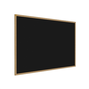 Pemberly Row Wood 3' x 4' Rubber Bulletin Board with Wood Frame in Black