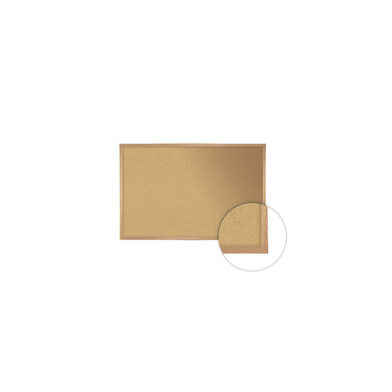 Pemberly Row Wood 4' x 10' Cork Bulletin Board with Wood Frame in Natural