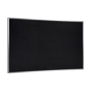 Pemberly Row 4' x 12' Rubber Bulletin Board with Aluminum Frame in Black