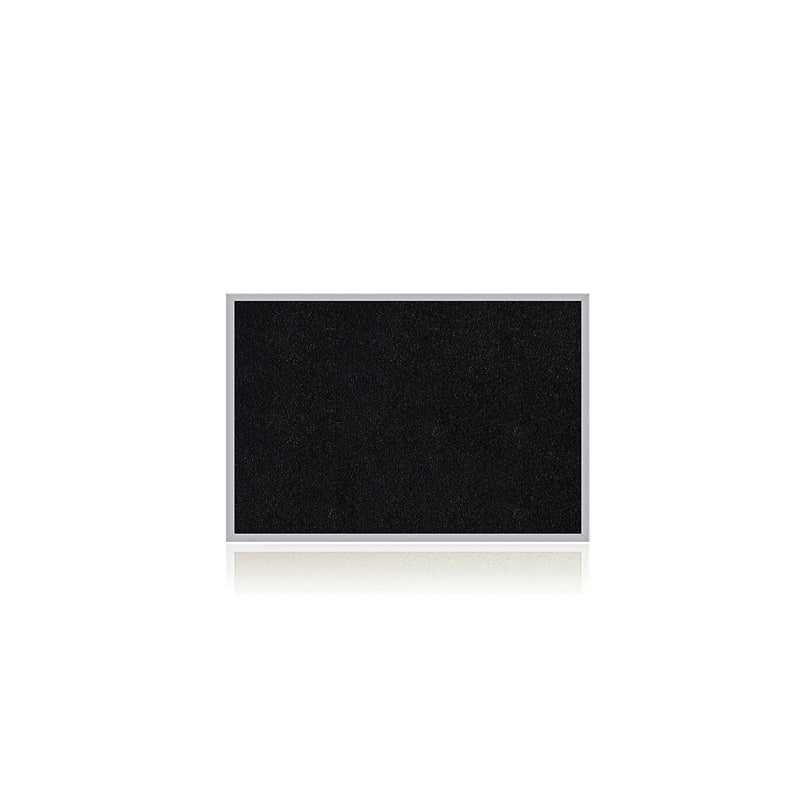 Pemberly Row 4' x 12' Rubber Bulletin Board with Aluminum Frame in Black