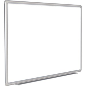 Pemberly Row 48&quotx120&quot Aluminum Frame Ceramic Magnetic Whiteboard - Gray Trim