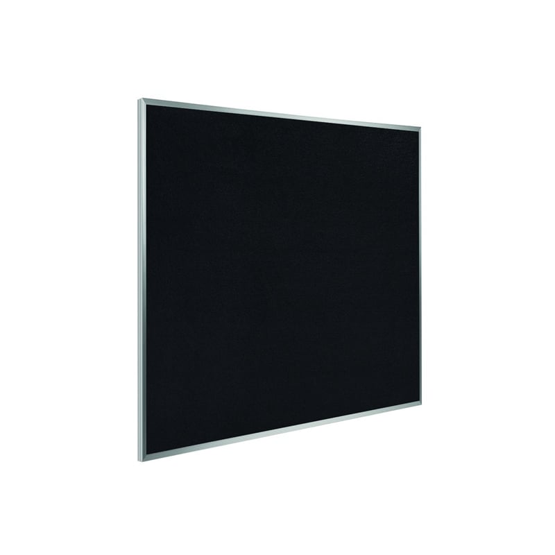 Pemberly Row 4' x 4' Rubber Bulletin Board with Aluminum Frame in Black