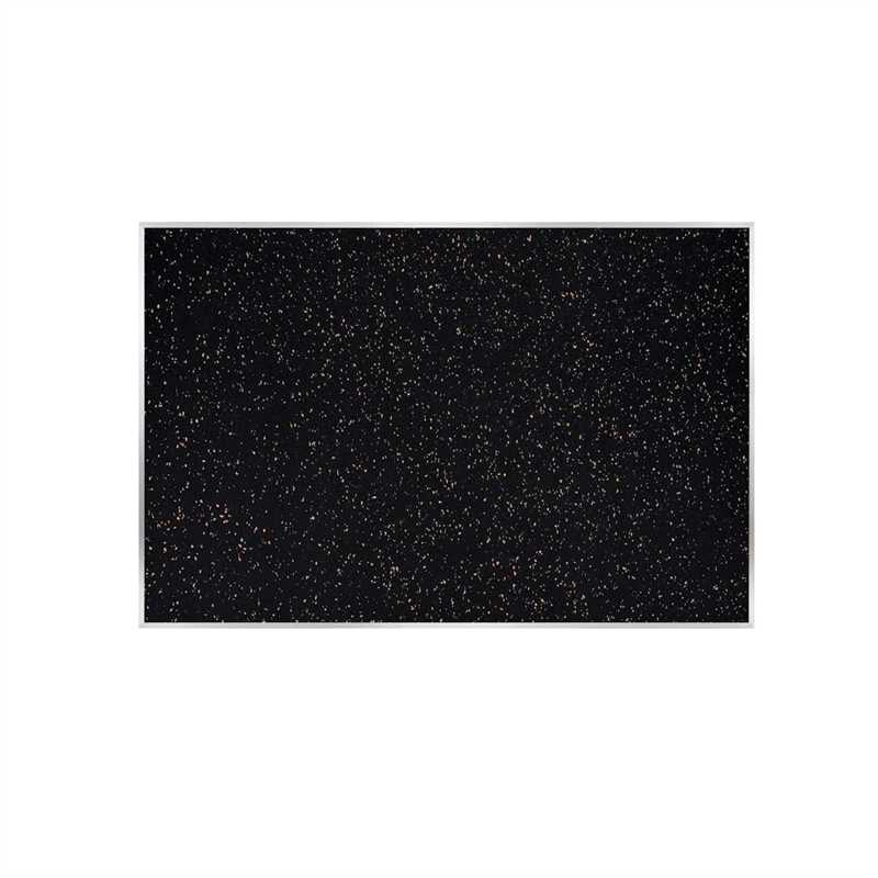 Pemberly Row 4' x 4' Rubber Bulletin Board with Aluminum Frame in Speckled Tan