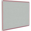 Pemberly Row Vinyl 4' x 6' Bulletin Board with Red Trim in Gray