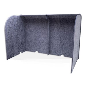 Pemberly Row Plastic 24&quot x 36&quot Acoustic Desktop Surround Divider in Silver