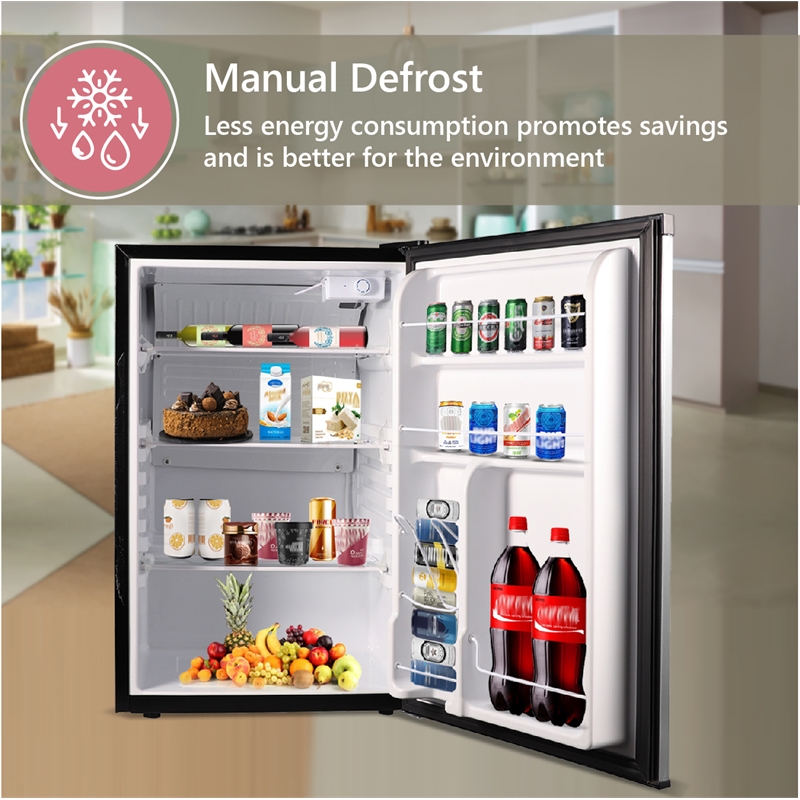 Pemberly Row Contemporary 4.5 cu.ft. Stainless Compact Refrigerator