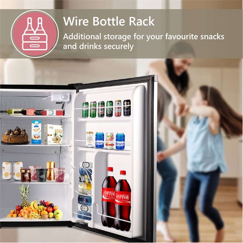 Pemberly Row Contemporary 4.5 cu.ft. Stainless Compact Refrigerator