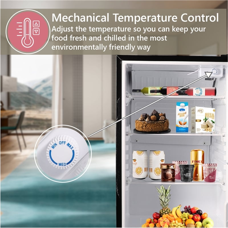 Pemberly Row Contemporary 4.5 cu.ft. Stainless Compact Refrigerator