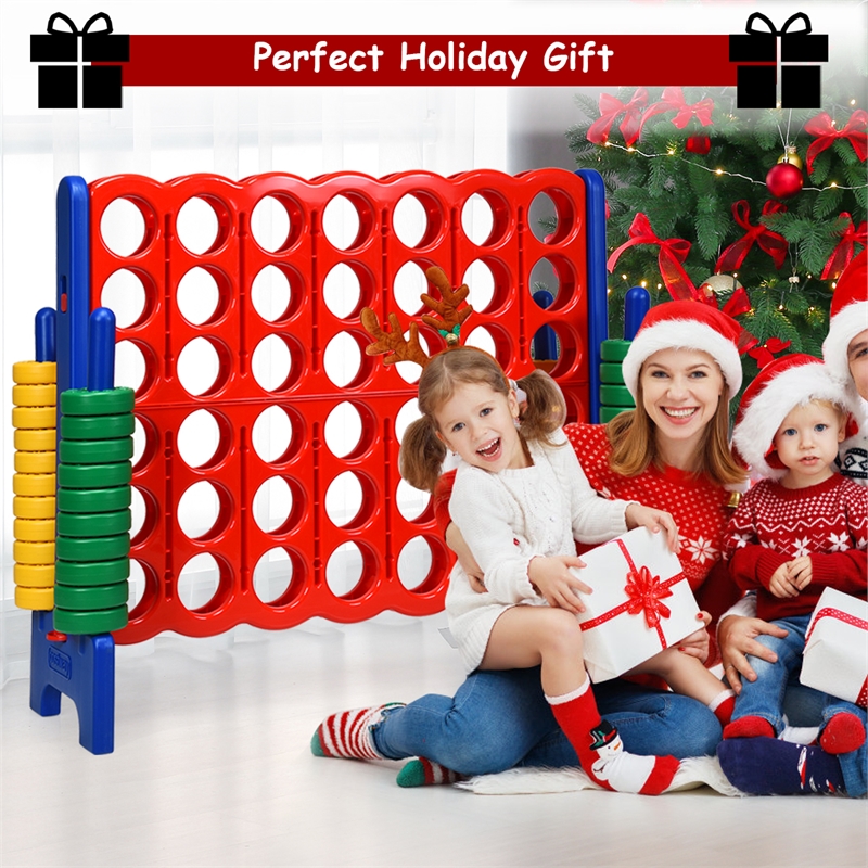 Pemberly Row 4-to-Score 4 in A Row Giant Game Set Kids Adults Fun Red Plastic