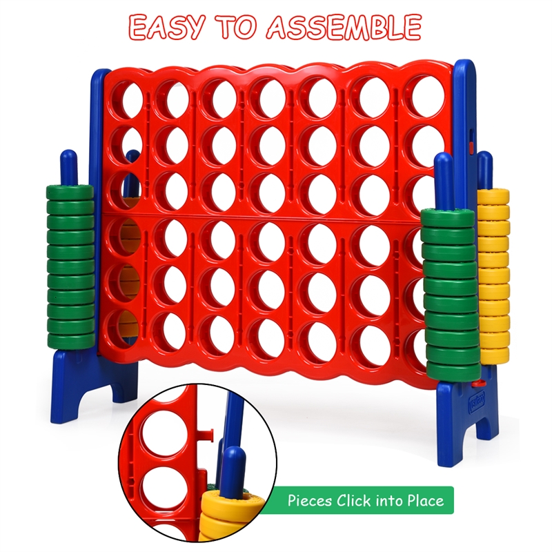 Pemberly Row 4-to-Score 4 in A Row Giant Game Set Kids Adults Fun Red Plastic