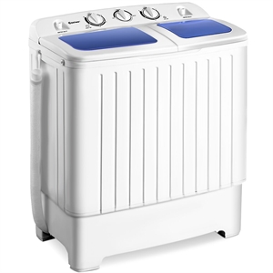 Pemberly Row Portable Twin Tub 17.6lb Washing Machine Washer Spin Dryer White