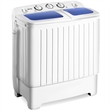 Pemberly Row Portable Twin Tub 17.6lb Washing Machine Washer Spin Dryer White