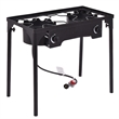 Pemberly Row Double Burner Gas Propane Cooker Outdoor Stove Stand BBQ Grill