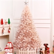 Pemberly Row 7ft Artificial Christmas Tree Hinged Full Fir Tree Metal Stand Pink